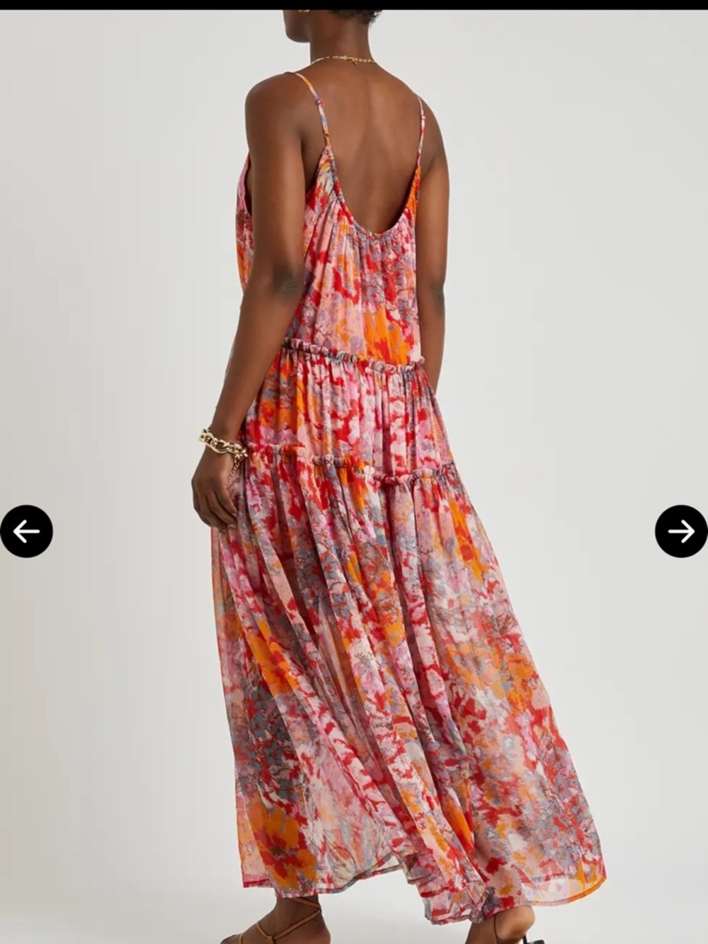 Free People Juliana Chiffon Maxi Dress in Cherry Combo - Picture 6 of 16